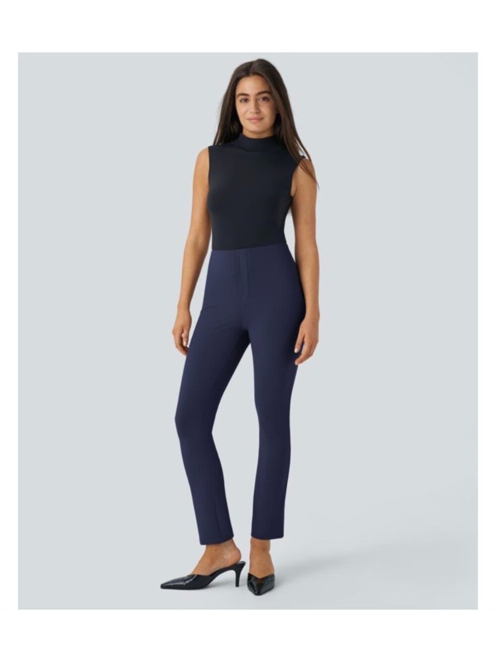 Halara M tapered Mid Rise Pocket Work Pants In Dress Blues